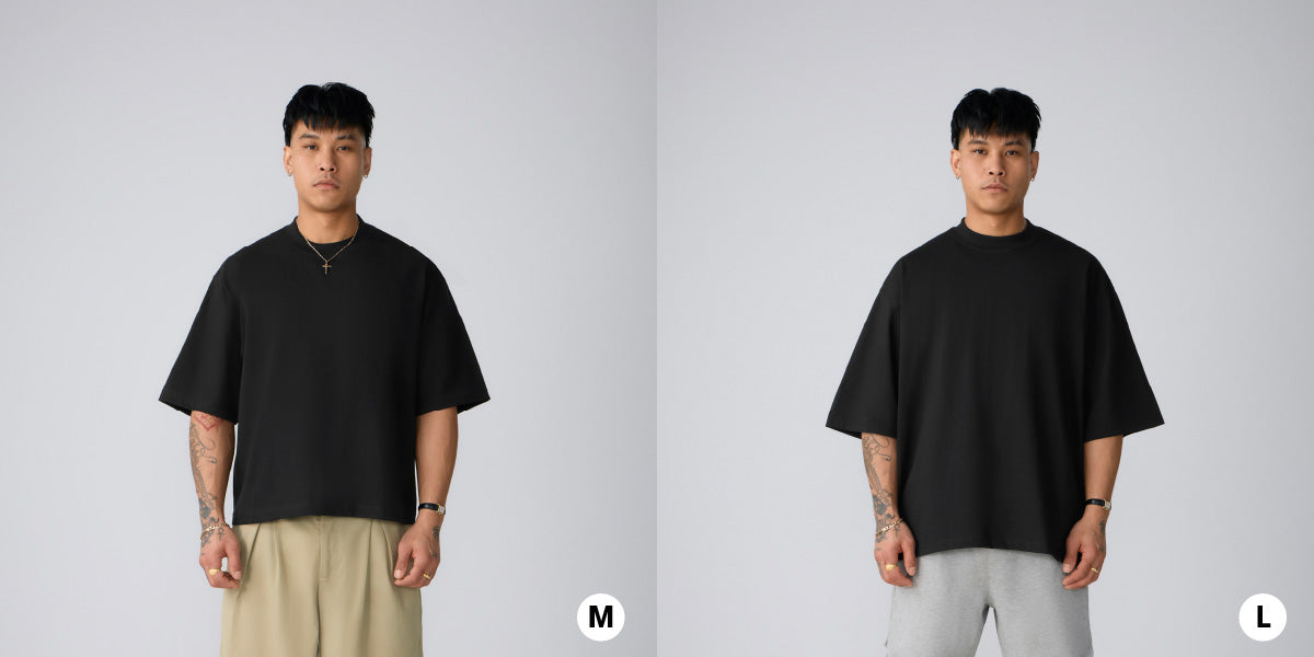 Shaka Wear 7.5oz Max Heavyweight Oversized Tee size chart